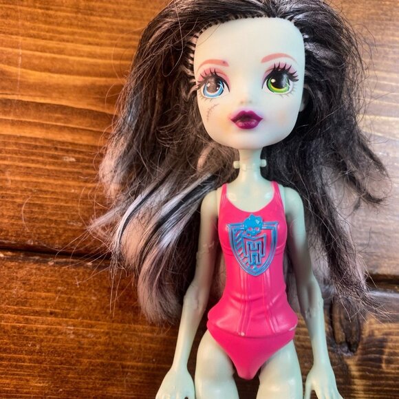 2015 Monster High Frankie Stein Doll Pink Body Suit Blue Shoes Ghoul Spirit - Picture 3 of 8